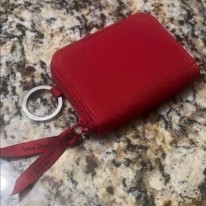 Vera Bradley Vibrant Red Keychain card and coin purse
